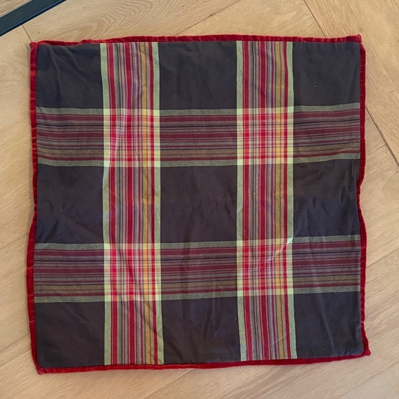 Pottery Barn Other - Pottery Barn Red and Brown Plaid Holiday Pillow cover 24x24